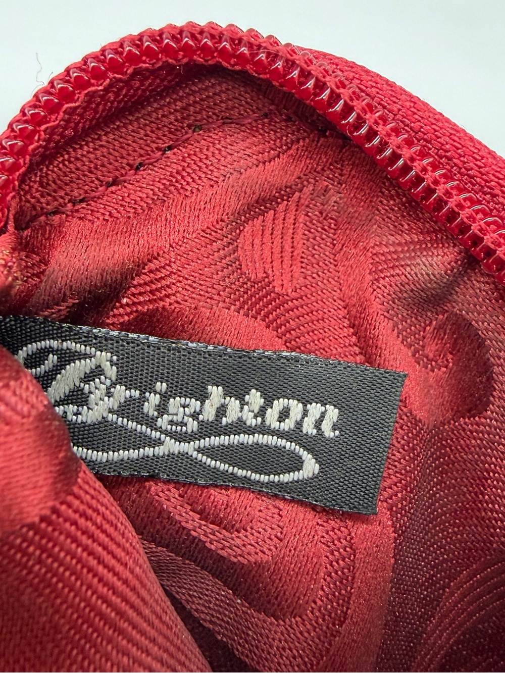 Vtg Leather Brighton Small Coin Change Purse Red Crocodile Embossed Pattern (5) - Picture 5 of 5